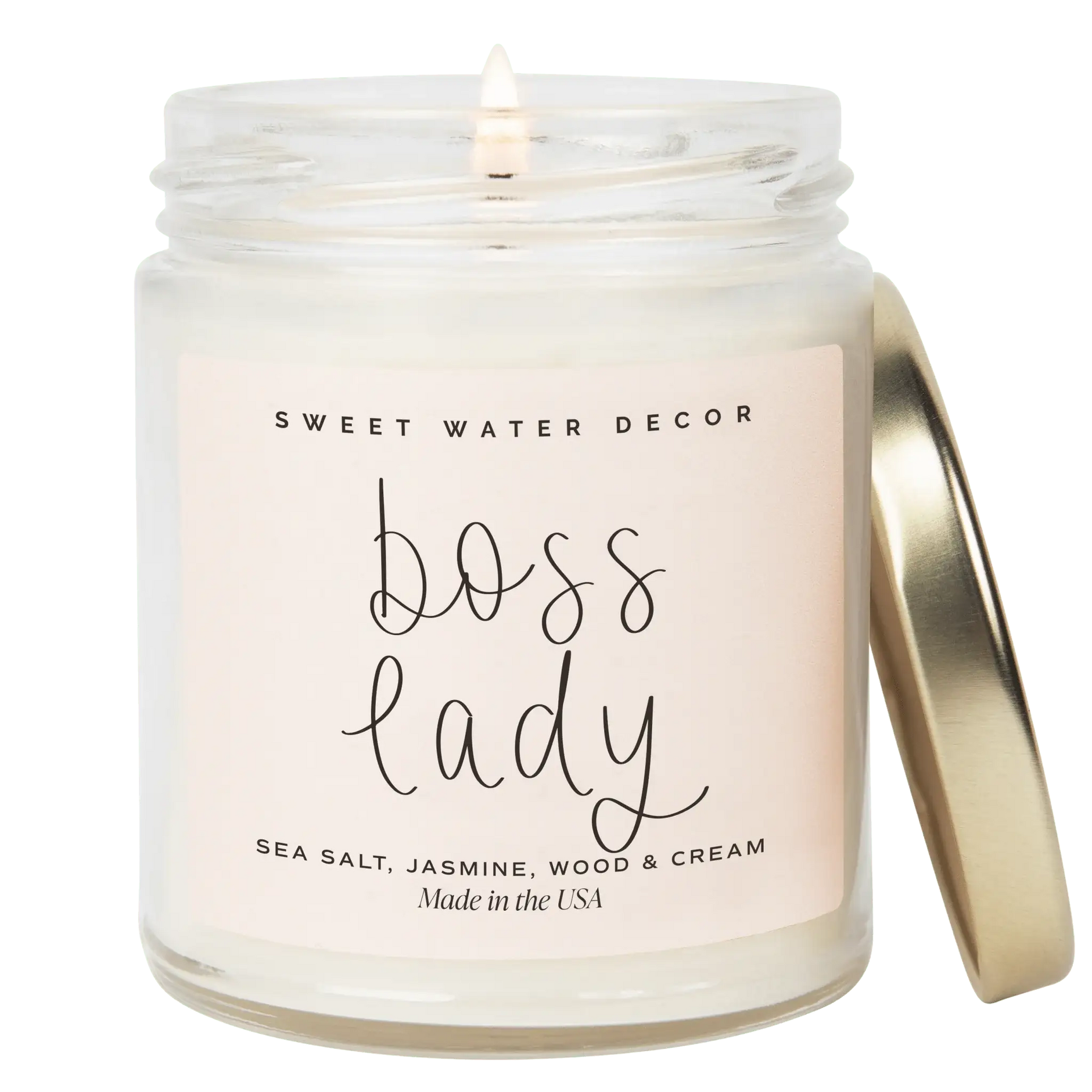 Boss Lady Soy Candle - Clear Jar - 9 oz (Spa Day) - SwagglyLife Home & Fashion